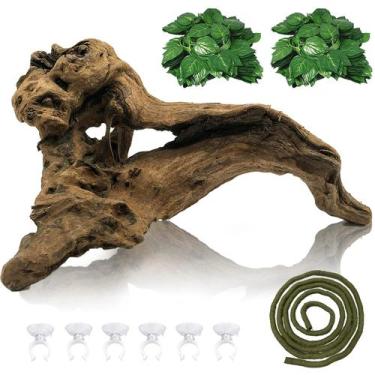 Imagem de Decoração de galhos de madeira flutuante para o habitat de répteis Ham