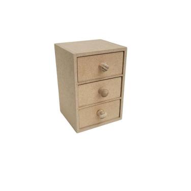 Imagem de Mini Cômoda c/3gavetas porta jóias/trecos 11x16cm- Jeito Próprio Artesanato