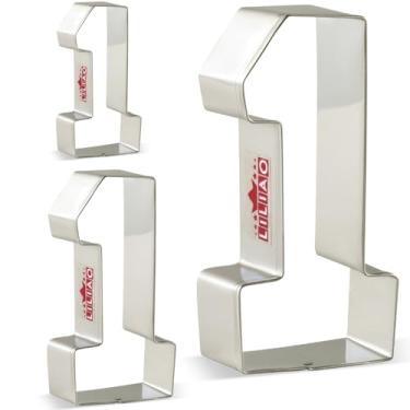 Imagem de LILIAO Conjunto de 3 peças número 1 para cortadores de biscoito, 3 tamanhos: 15,5 cm, 10 cm, 6 cm