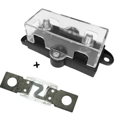 Imagem de Kit Porta Fusível Grande Acrílico E Fusível Mega 100 Amperes Facil e R