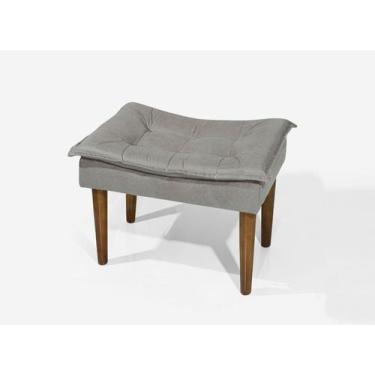 Imagem de Puff banqueta c/pillow pés palito retro retangular penteadeira cor cin