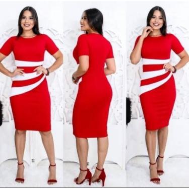 Imagem de Vestido Plus Size Três Faixas Moda Evangélica Feminina - Miss Flower, 