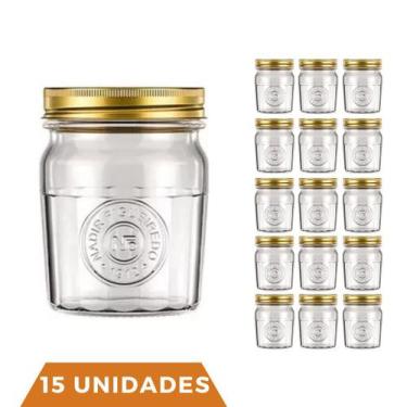 Imagem de 15 Potes Vidro Americano Rosca Alimentos 500ml Vintage Nadir - NADIR F