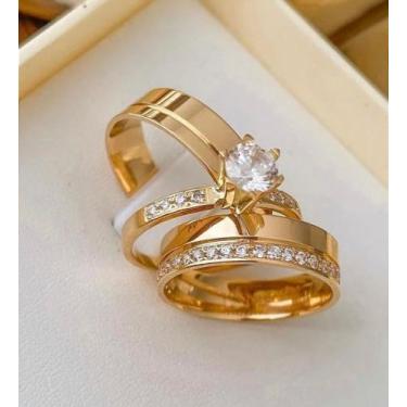 Imagem de Par Alianças Casamento de Moeda Antiga + Gravação + Anel - Dolce Vita,