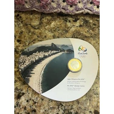 Imagem de OLIMPÍADAS RIO 2016 - BLISTER COMEMORATIVO DA MOEDA ENTREGA DA BANDEIRA OLÍMPICA - PRODUTO ORIGINAL