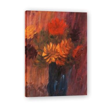 Imagem de NHLDZYH Pôster de arte expressionista (Dália vermelha e amarela) de Alexej von Jawlensky. Pinturas a óleo famosas. Decoração de parede de sala de estar ou escritório. Moldura interna de 50 x 70 cm