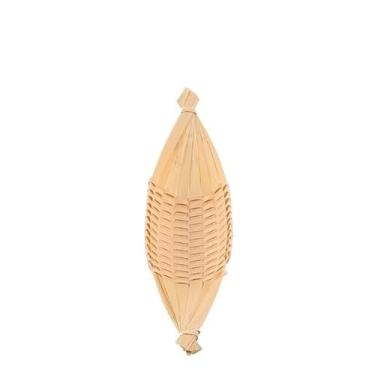 Imagem de Cesta de bambu tecida à mão, organizador criativo para decoração de casa, barco amarelo, barco de amendoim, barco verde(Yellow Boat Medium)