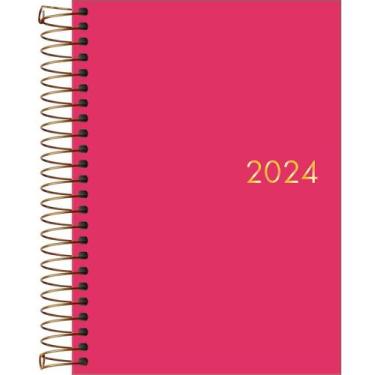 Imagem de Agenda espiral 2024 Napoli M5 diária planejamento Tilibra, Rosa
