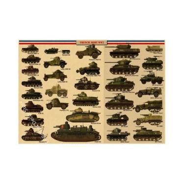 Imagem de Pôster Vintage De Tanque Da Segunda Guerra Mundial Impressão Em Canvas