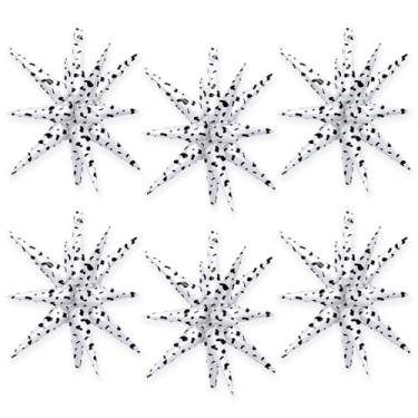 Imagem de 6 peças de balões com estampa de vaca, balão de estrela, balão de explosão de estrelas para decoração de festa de aniversário de rodeio de fazenda, chá de bebê ocidental