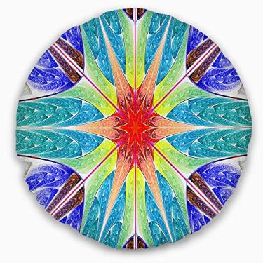 Imagem de Design abstrato azul fractal extraordinário Designart sala de estar, sofá, almofada de alta qualidade + capa de almofada impressa em ambos os lados 40 cm