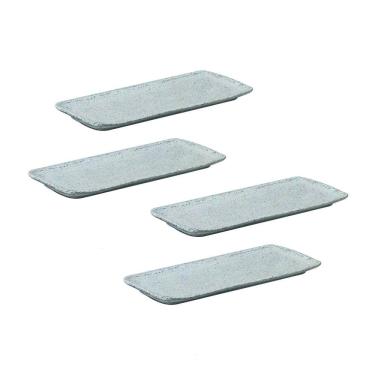 Imagem de Conjunto de Travessas Retangulares Pequenas Porto Brasil Orgânico Pistache 22x9,5cm - 4 Peças