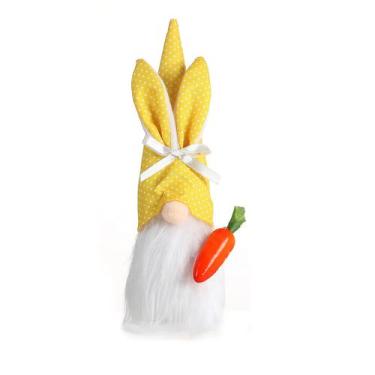 Imagem de Decoração de Páscoa de pelúcia bonito coelho sem rosto boneca anã bone