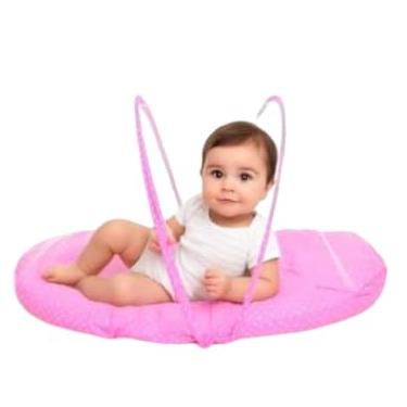 Imagem de Mini Berço Portátil com Mosquiteiro para Bebê | Ninho Acolchoado Dobrável, Leve e Seguro | Ideal para Recém-Nascido, Viagem, Passeio e Sonecas Confortáveis (Rosa)