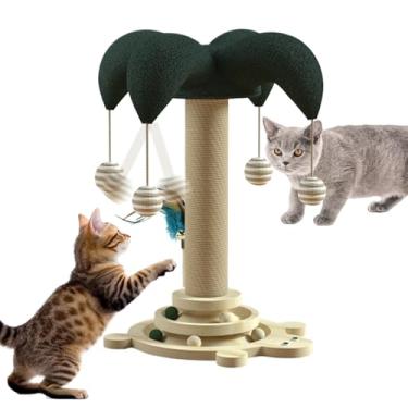 Imagem de Rrlihjgu Poste De Arranhar Para Gatos | Arranhador Alto De Sisal | Brinquedo com Trilho de Bolas Resistentes para Gatos Médios e Grandes Subirem e Brincarem em Casa