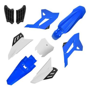 Imagem de Kit Plástico Biker 4ction Carenagem Honda Crf 250f, Azul / Branco