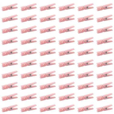 Imagem de SOFPLATE 100 peças de prendedor de roupa rosa pequenos clipes de prendedor de roupa de madeira mini 3,5 cm de madeira reutilizável artesanato substituições para pendurar roupas pequenas cartões de