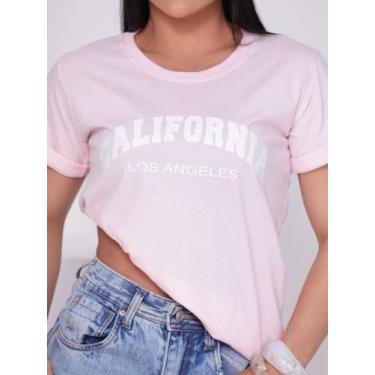 Imagem de Camiseta Streetwear Feminina California T-Shirt - LENIS SOUZA, Rosa, G