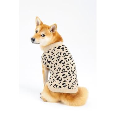 Imagem de Everything Chic Roupas de designer para cães, camisola, roupa pequena, PP, xícara de chá, cachorros, buldogue francês, dachshund, chihuahua, gatos, maltês, menino, menina (Médio, Leopardo)