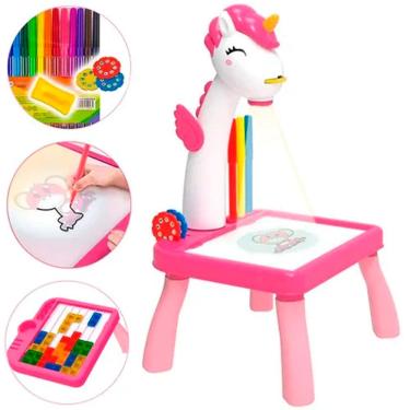 Imagem de Brinquedo Mesinha De Pintura Unicórnio Com Projeção Tetris