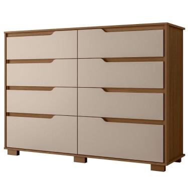 Imagem de Comoda Georgia 8 Gavetas 147 Cm Carvalho Fendi Moval