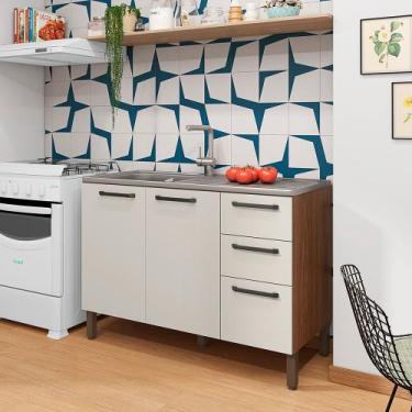 Imagem de Balcão 120cm (Sem Tampo) 3 Portas 2 Gavetas Versalhes - SSX Multicoisa