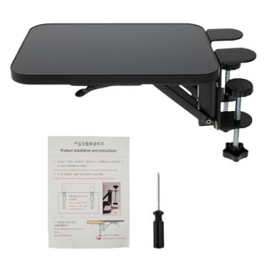 Imagem de Bandeja extensora de mesa, bandeja ajustável para teclado de computador, suporte de mesa, braço, apoio de pulso, braçadeira de prateleira na mesa, placa extensora de fácil instalação para mesa, casa e