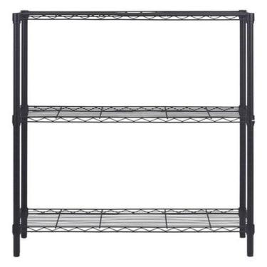 Imagem de Estante De Aço Preto 90X90X35Cm Até 150Kg - 3 Prateleiras - Spaceo