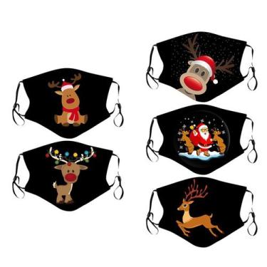 Imagem de Máscaras de boca de impressão de Natal 5pc para máscara facial de prot