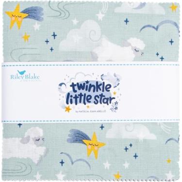 Imagem de Natàlia Juan Abelló Twinkle Little Star 42 12,7 cm Quadrados Charm Pack Riley Blake 5-16300-42