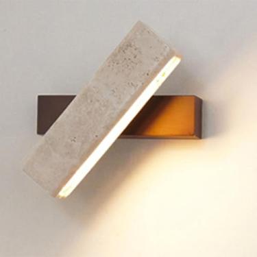 Imagem de Pssopp Arandela de Parede Interna, Iluminação Ambiente de Cabeceira Lâmpada de Parede Rotativa para Sala de Estar No Quarto da Escada do Corredor (Cor Nogueira)