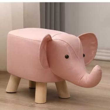 Imagem de Banqueta Infatil de Elefante Decoração de Quarto Brinquedoteca Consultorio Médico Descanso para os pés 4HUB E-IMPORTS (Elefante Rosa)