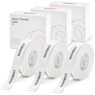 Imagem de Fita de etiqueta NiiMbot D11 (480 peças) Papel de impressão de etiqueta adaptada, substituição de fita de rotulagem de escritório (branco, 0,47 x 1,57 polegadas)