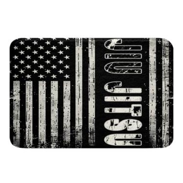 Imagem de Manfei Tapetes de banho Jiujitsu com estampa da bandeira americana, tapetes de banheiro com tema esportivo de judô japonês, decoração de quarto de crianças, meninos e adolescentes, tapetes de pelúcia