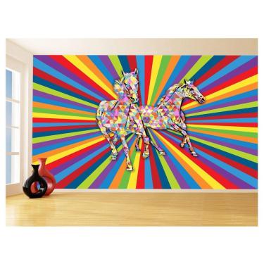 Imagem de Papel De Parede Animais Pop Art Cavalos PXA366 1,75X2,0M