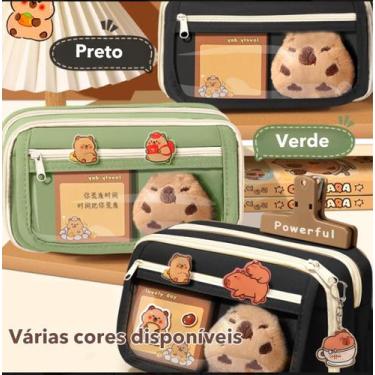 Imagem de Estojo De Papelaria Elegante Capivara Porta-lápis - MIEMAY, PRETO