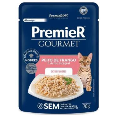 Imagem de Ração Úmida Sachê Premier Gourmet Gatos Filhotes Peito de Frango e Arr