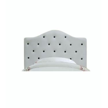 Imagem de Cabeceira Estofada Solteiro Branca Línea Poá