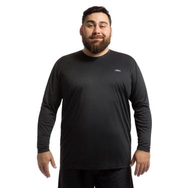 Imagem de Camiseta Manga Longa Essential Olympikus Masculina Plus Size G3 Preto-Masculino