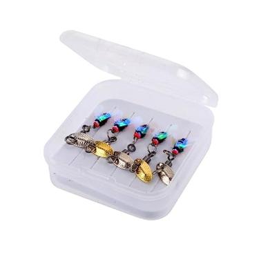 Imagem de GRFIT Ganchos de pesca, anzóis de pesca, iscas, iscas, isca de pesca com mosca, lantejoulas,anzol, truta, isca, isca natural anzóis (cor: 5 peças 02 tamanho 14)