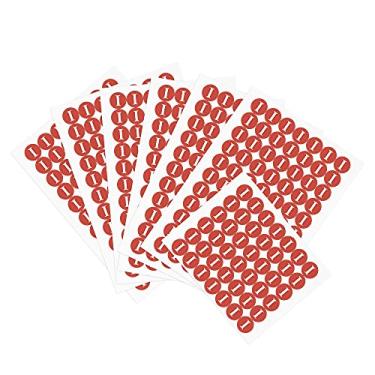 Imagem de uxcell Adesivos de letras redondas, 38 mm de diâmetro letra I autoadesivo PVC à prova d'água 500 peças, palavra branca/fundo vermelho