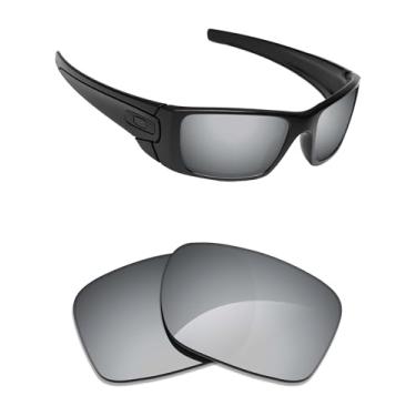Imagem de Alphax Lentes de reposição espelhadas de titânio prata não polarizadas para óculos de sol Oakley Fuel Cell OO9096