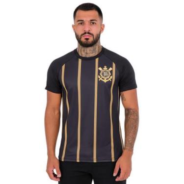 Imagem de Camiseta Corinthians Masculino Preto Dourado - FMF, Preto, M