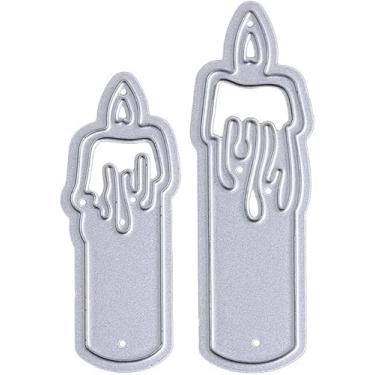 Imagem de Velas cortadas para fazer cartões, matrizes de corte de metal de Natal, modelo de estênceis de gravação em relevo para decoração de scrap-book de casamento, cartão de bênção de aniversário de