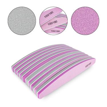 Imagem de Kit 20 Lixa Bumerangue Buffer 100/180 Polidora Unhas De Gel