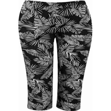 Imagem de Calça Pau a Pique Pantacourt Estampada Preto