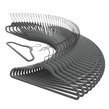 Imagem de Kit 50 Cabides Veludo Slim Antideslizante Adulto Ultra Fino