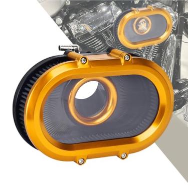 Imagem de HDBUBALUS Kit de admissão de limpador de filtro de ar de motocicleta adequado para Harley Touring CVO Road Glide Street Glide 2023-2025 Softail Breakout Street Bob Low Rider S 2025-later (Amarelo)