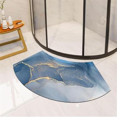 Imagem de Tapete De Banho De Terra Diatomácea Curva, Tapete De Piso Super Absorvente Em Leque, Tapetes De Banheiro De Secagem Rápida, Tapetes De Chuveiro, Banheira Antiderrapante Para Chuv, B, 40X75