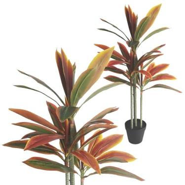 Imagem de Planta Dracena X4 Artificial no Vasinho Decorativa 98cm